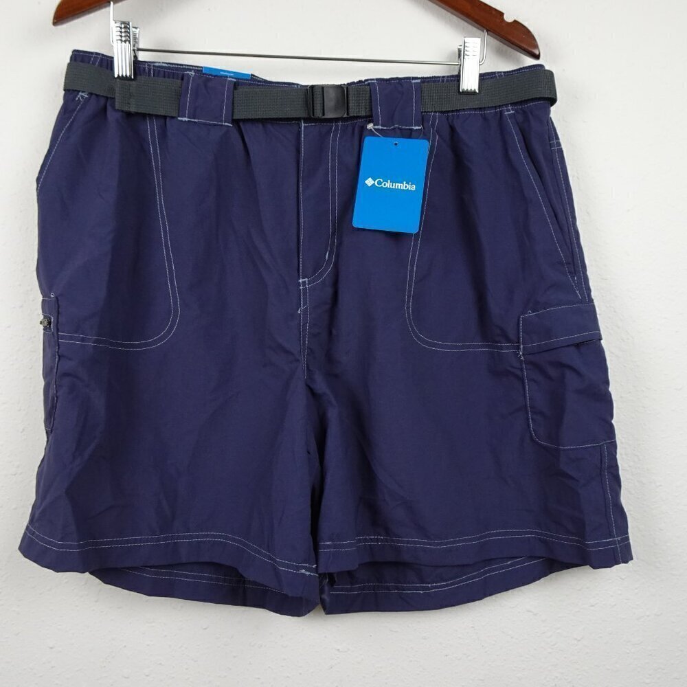Columbia Cargo Shorts Women's Plus Size 1X Blue Sandy River Elastic Waist